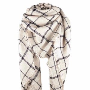 Cashmere-Like Oversized Plaid Scarf Blanket
